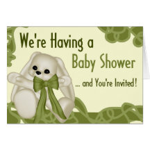 Grönt stoppad babybaby showerinbjudan kort