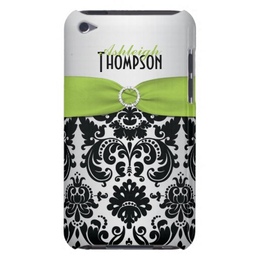 Grönt svart, silverdamastipod touch case