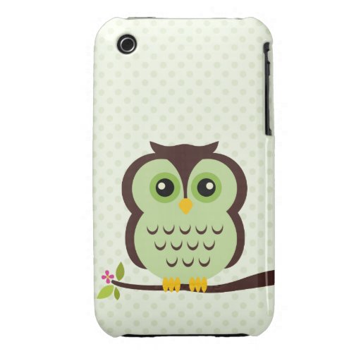 Grönt ugglafodral för iPhone 3 iPhone 3 Covers