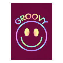 Groovy inbjudningar för smiley face