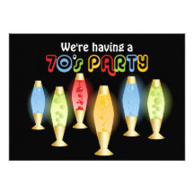 Groovy lamp70-talparty anpassade inbjudan