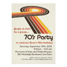 Groovy rand70-talparty inbjudningskort