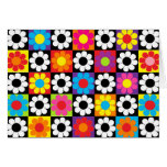 Groovy Retro flower power Hälsnings Kort