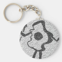 Grottman upptäcker stekte ägg Keychain Nyckel Ring