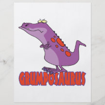 Grumposaurus Grumpy DInosaur Dino Flygblad