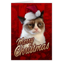 Grumpy katt för god jul kort