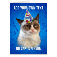 Grumpy kattCustomizeable grattis på födelsedagen Kort