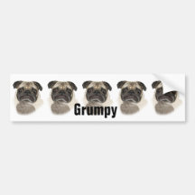 Grumpy Puggy gåvor Bildekaler