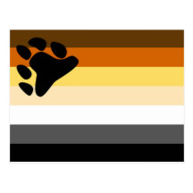 Grundläggande björnprideflagga vykort