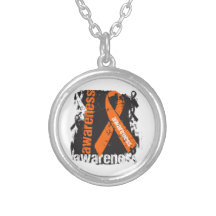 Grunge Skin Cancer Awareness Personalized Necklace