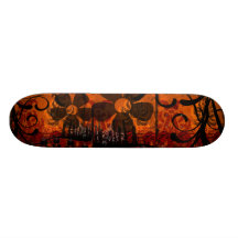 Grunged damast - med blommor skateboard