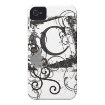 GrungeramMonogram "C" (svarten & grå färg) iPhone 4 Case-Mate Cases