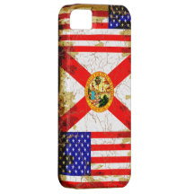 Grungestil Florida och USA flaggor iPhone 5 Case-Mate Skal