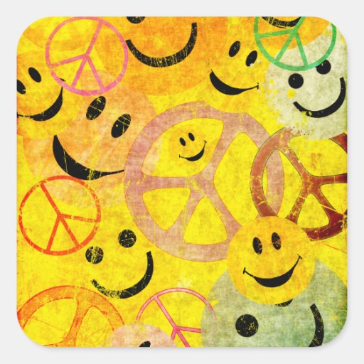 Grungestilfredssymboler och smiley face klistermärken