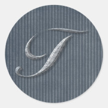 Grungy Denimrand initiala Mousepads, klistermärkea