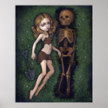Grunt allvarligt gotiskt skelett- lowbrow konsttry affischer