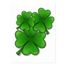 grupp av shamrocks vykort