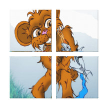 Gt-Grizzlybjörn Sträckta Kanvas Tryck
