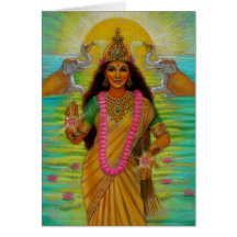Gudinnan Lakshmi noterar kortet