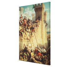 Guillaume de Clermont som försvarar Ptolemais Canvasdukar Med Gallerikvalitet