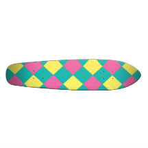 Gul argyle för rosor på turkos skate board decks