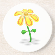 Gul blomma glasunderlägg