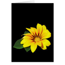 Gul blomma hälsningskort
