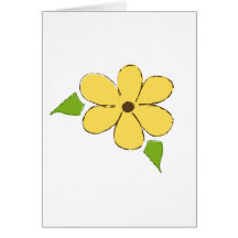 Gul blomma kort
