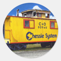 Gul Chessie systemCaboose Rund Klistermärke