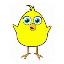 Gul chick vykort