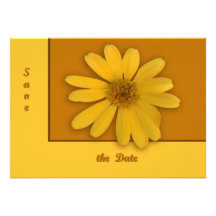 Gul daisy anpassade inbjudningskort