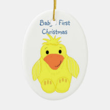 Gul Ducky baby första jul Julgransdekorationer