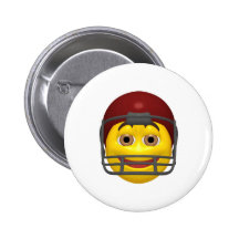 Gul fotbollsmiley face knapp med nål