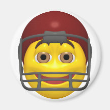 Gul fotbollsmiley face kylskåpmagneter