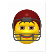 Gul fotbollsmiley face vykort
