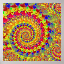 Gul galen Fractal Affisch