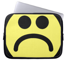 Gul ledsen smiley face laptopskydd fodral