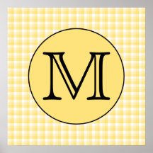 Gul Monogram. Beställnings- brev- och kontrollmode Posters