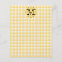 Gul Monogram. Beställnings- brev- och kontrollmode Personliga Flygblad