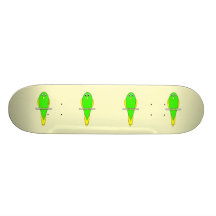 Gul och grön fågel. Parakiter Skateboards
