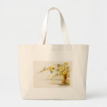 Gul ros i en krukmakerivas tote bag