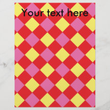 Gul rosa argyle på rött flyg blad