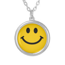 Gul smiley face hängsmycken