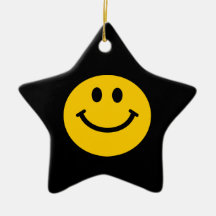 Gul smiley face juldekoration