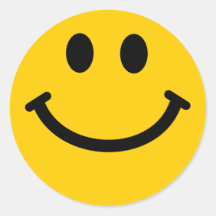 Gul smiley face klistermärke
