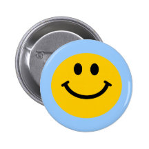 Gul smiley face knappar med nål