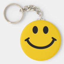 Gul smiley face nyckel ring