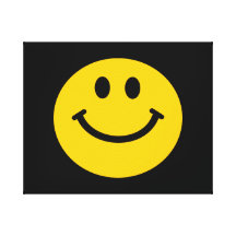Gul smiley face sträckt canvastryck
