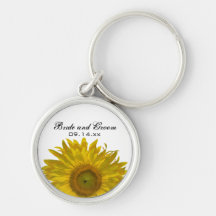 Gul solros som gifta sig Keychain Nyckelring