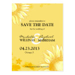 Gul SunflowersWedding för trendig spara datera Vykort